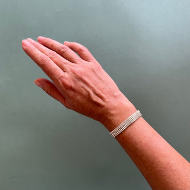 Brazalete Telar Plata Mini Metálico Plateado